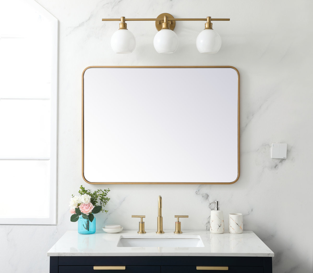 Sabine Accent Mirror, Brass, 36" x 27"