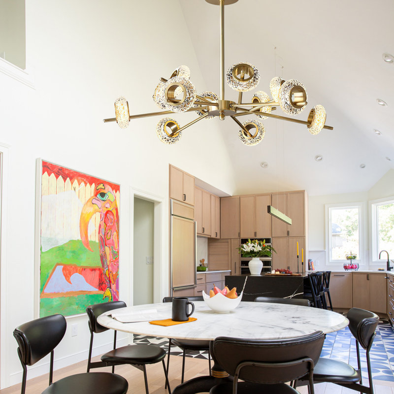 12 - Light LED Sputnik Modern Linear Chandelier