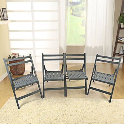 Ensemble de 4 chaises pliantes en bois