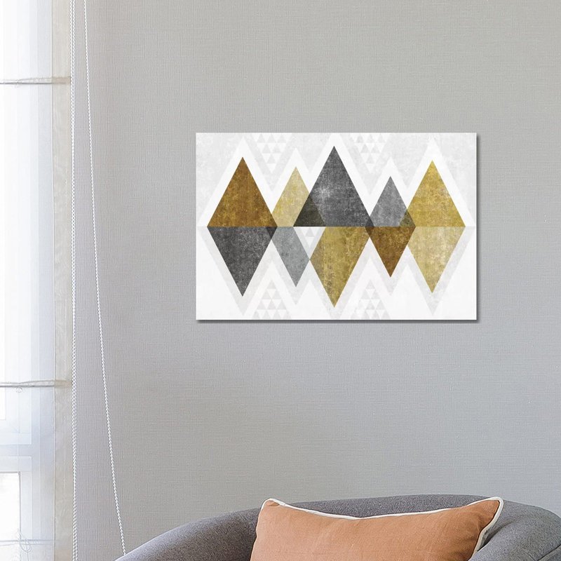 Mod Triangles II.B by Michael Mullan - Wrapped Canvas Painting, 20.32 cm H x 30.48 cm W, Wrapped Canvas