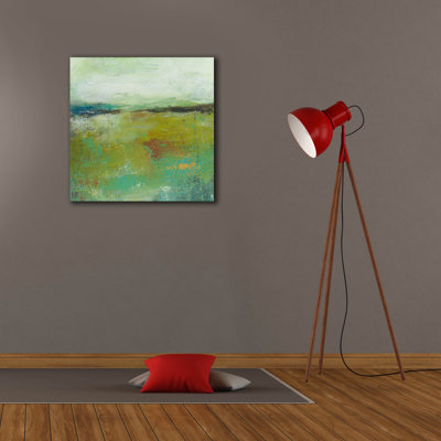 Epic Graffiti 'Turquoise And Gold 1'  by Lesley Birch Canvas Wall Art, 26" x 26"