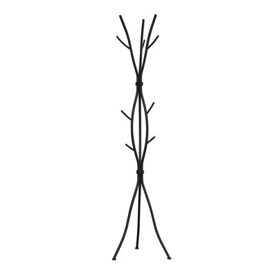 74"H Bedroom Coat Rack Metal Hall Tree Freestanding 11 Hooks Coat Rack Umbrella Stand