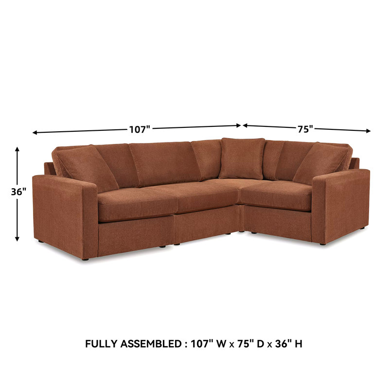 Canapé modulaire 4 pièces Modmax, Polyester brun