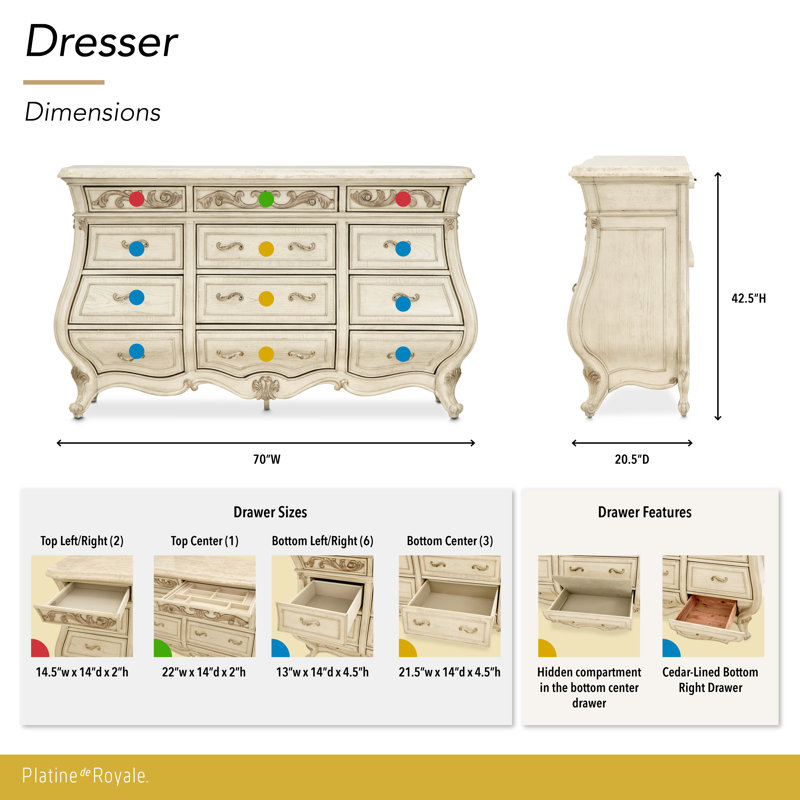 12 - Drawer Dresser, Champagne