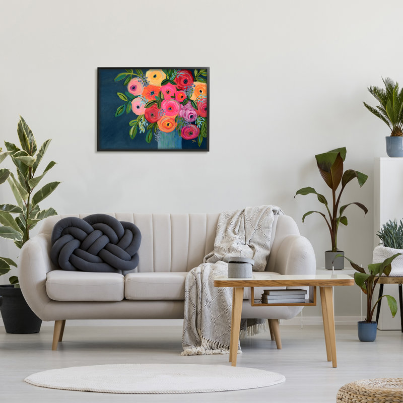 «Varied Roses Bouquet» par Suzanne Allard, Giclée encadrée noir minuit, H 24 po x l 30 po x P 1,5 po
