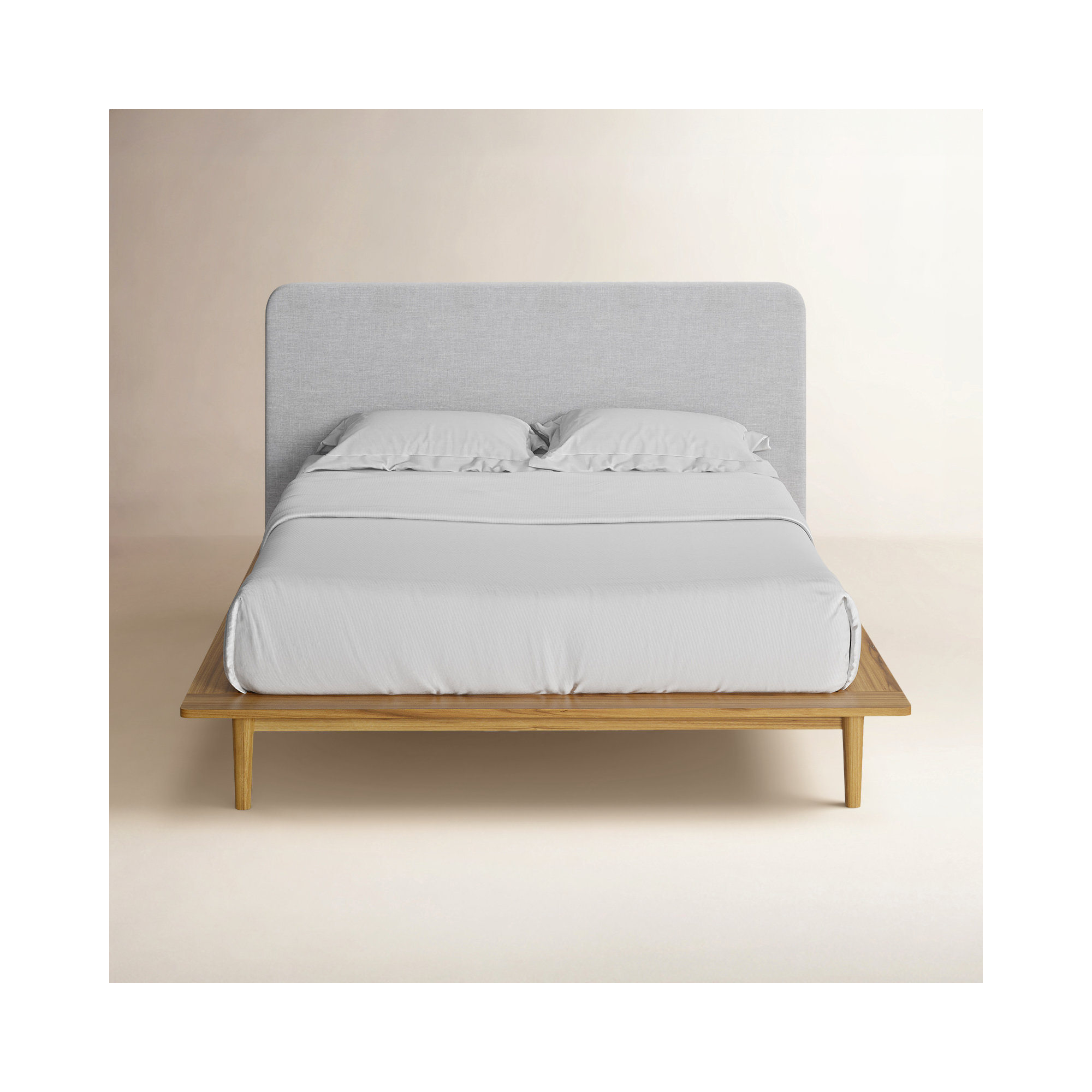 Alab Upholstered Bed, Queen, Natural