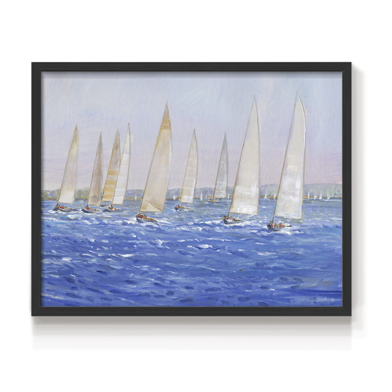 Sailing Event I -Framed Print - Restickable, Black, 16" H x 20" W