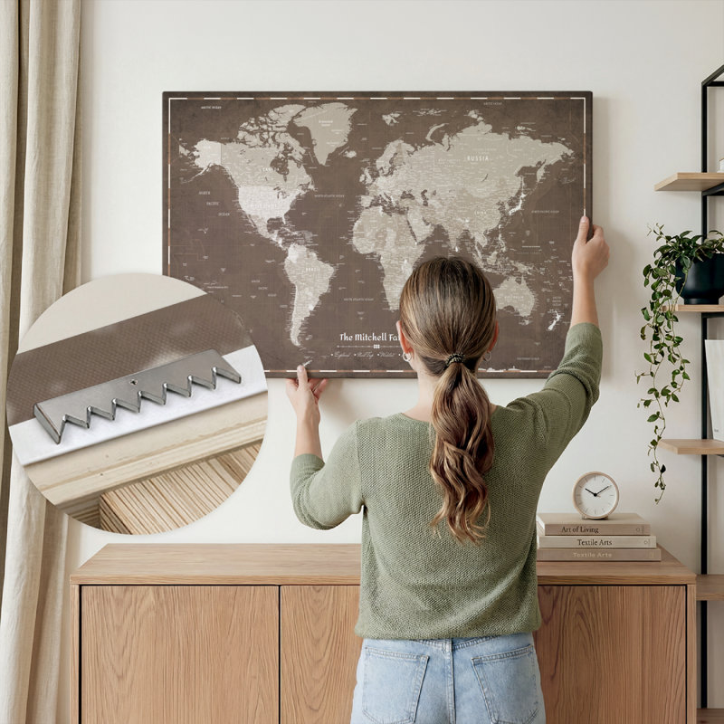 Carte du monde personnalisée, H 34 po x l 51 po, Oui