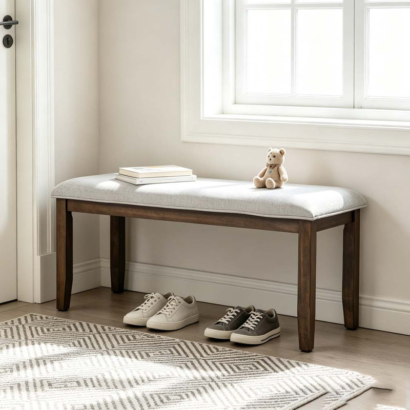 Banc rembourré pour chambre à coucher, Cerisier
