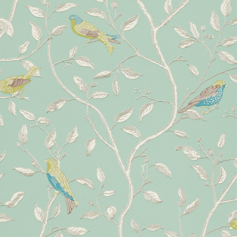 Finches 10.05m x 52cm Matte Wallpaper Roll, Blue
