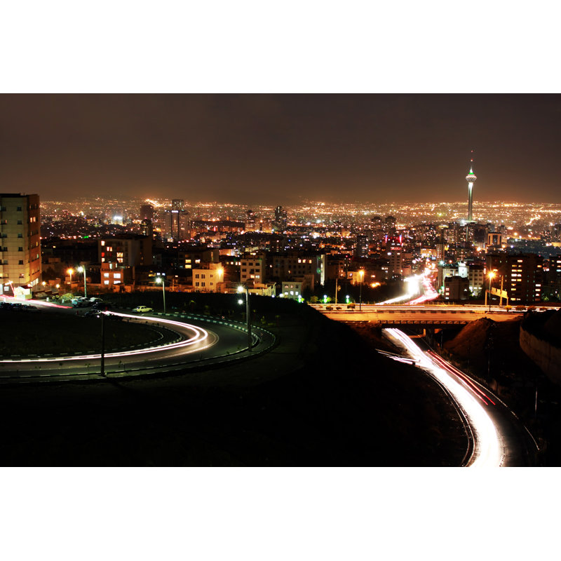Tehran Skyline At Night by Niloo138 - Wrapped Canvas Print, 30cm H x 46cm W