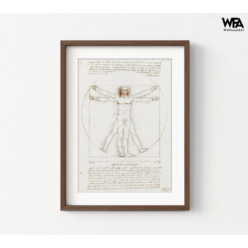 Affiche de Vitruvian, Reproduction encadrée avec passe-partout, Brun, H 16 po x l 12 po