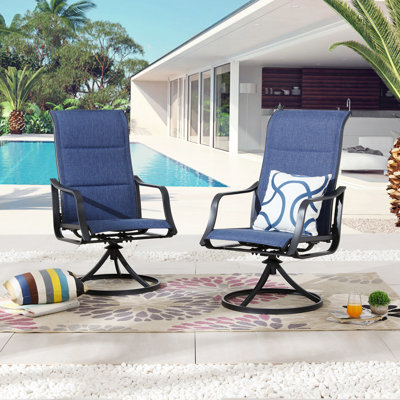 Rusi Swivel Patio Dining Armchair (2-Pack)