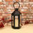 Black Hexagon Metal Lantern with Battery-Operated Candle