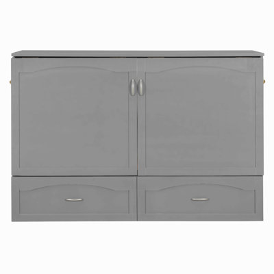 Queen Size Murphy Bed Wall Bed With Drawer And A Set Of Sockets & Usb Ports