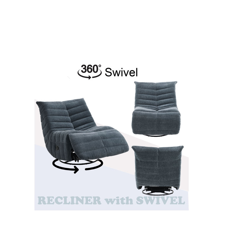 Shadow Chenille Glider Recliner With Swivel