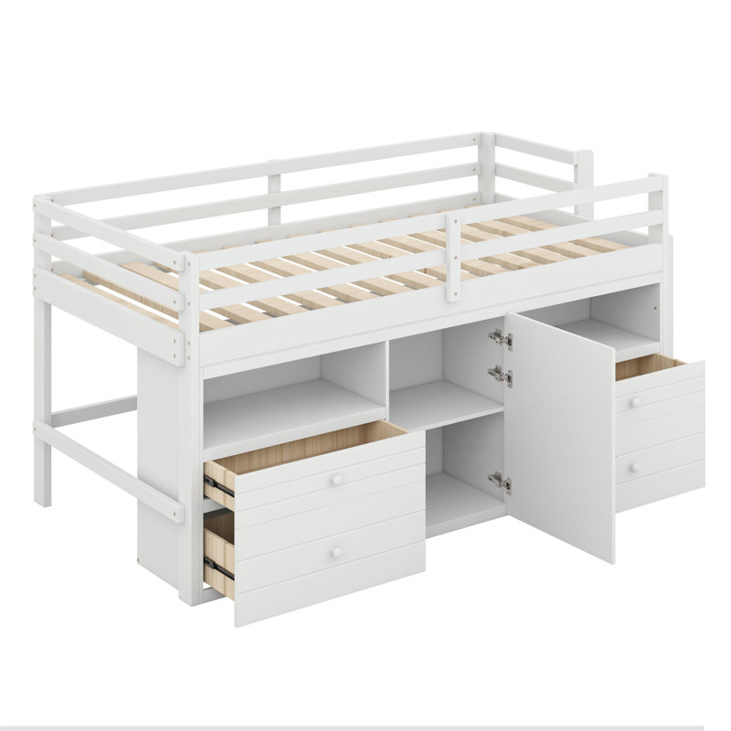 Sandin Slat Bed, White