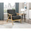 Chaise d'appoint moderne dans un cadre gris foncé en bois massif pour le confort du salon Chaise grise élégante, base, revêtement en tissu texturé