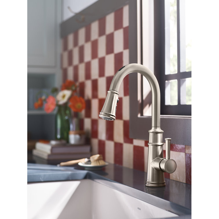 Moen Belfield Smart Touchless Pull Down Sprayer Kitchen Faucet with Voice Control and Power Boost