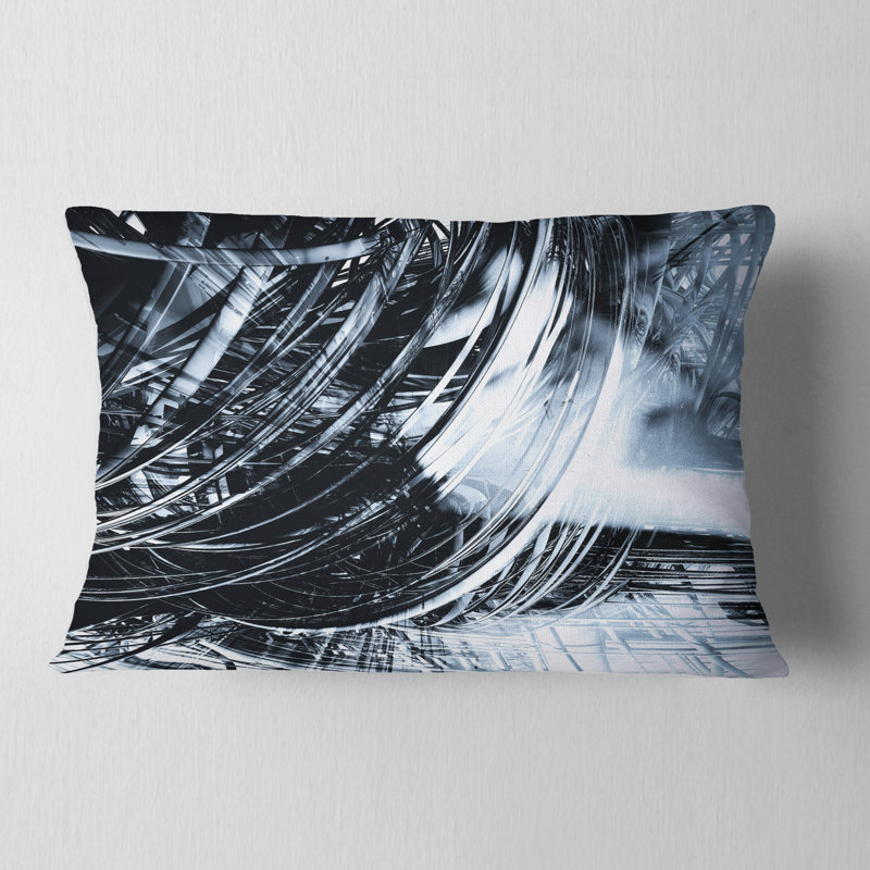 Coussin décoratif à imprimé abstrait 3D 3D, Rectangulaire, 12 po x 20 po