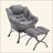 Modern Soft And Comfortable Accent Chair With Ottoman, Armrests And Side Pocket For Small Spaces-529341760