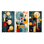 «Retro Bliss Abstract Circular Geometrics VI», 3 pièces sur toile-1960322226-1960322228