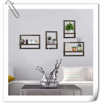 Chakera 4 Piece Wood Bracket Shelf