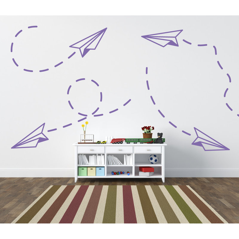 Adhésif décoratif papier avion, Lavande, H 30 po x l 33 po x P 0,01 po