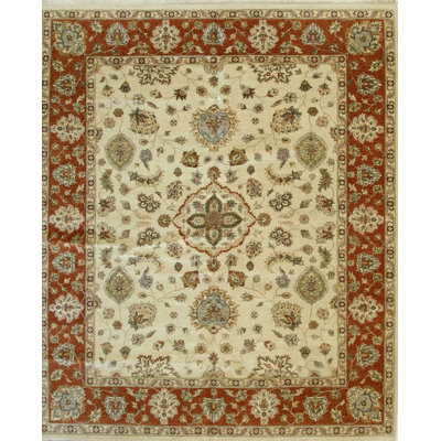 Tapis oriental ivoire traditionnel Agra