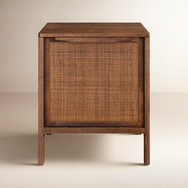 Sydney Nightstand, Left, Brown Wash/Brown Cane