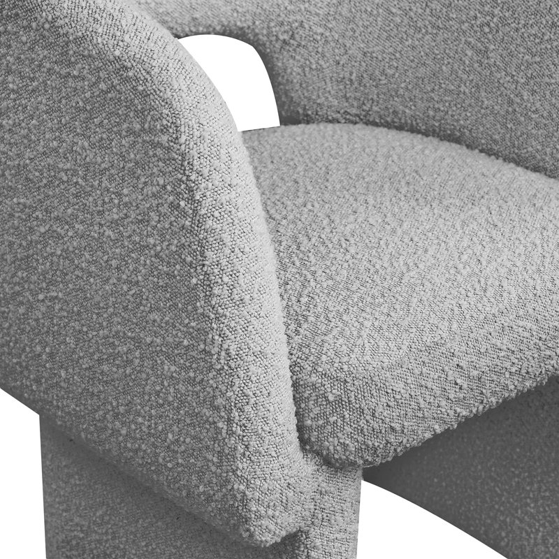 Emmet Fabric Dining Chair, Grey Boucle Fabric
