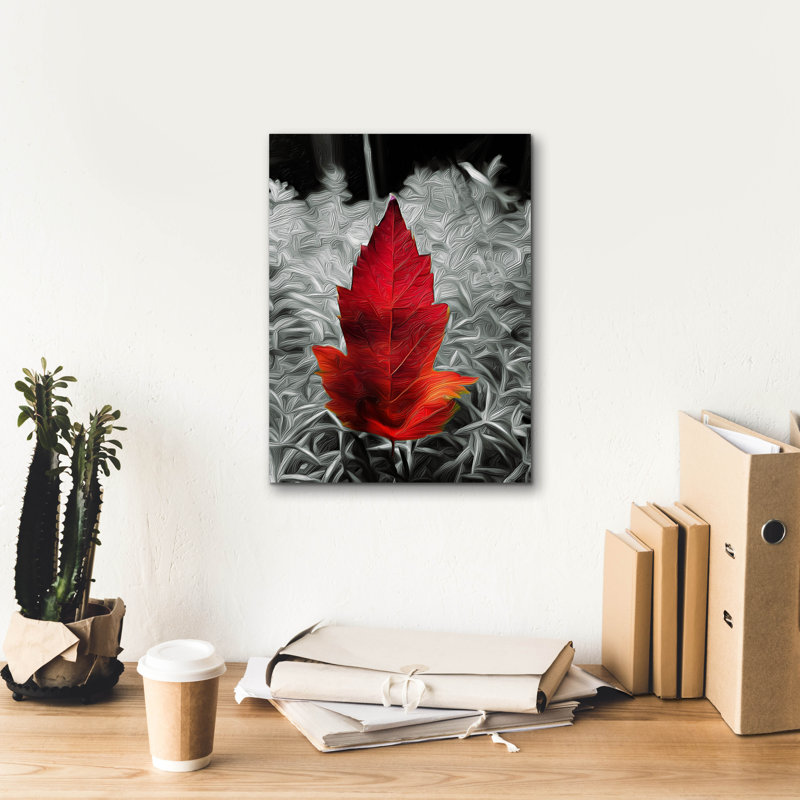 'Red Leaf' by Dante Plata Wall Art, 16" H x 12" W