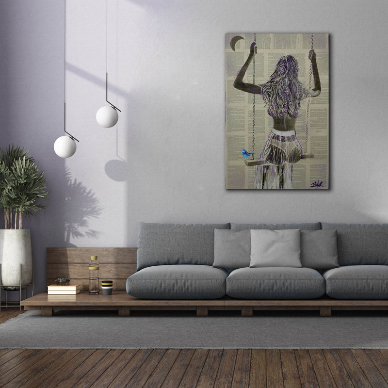 «The Swing» par Loui Jover, art mural sur toile, H 60 po x l 40 po x P 1,5 po