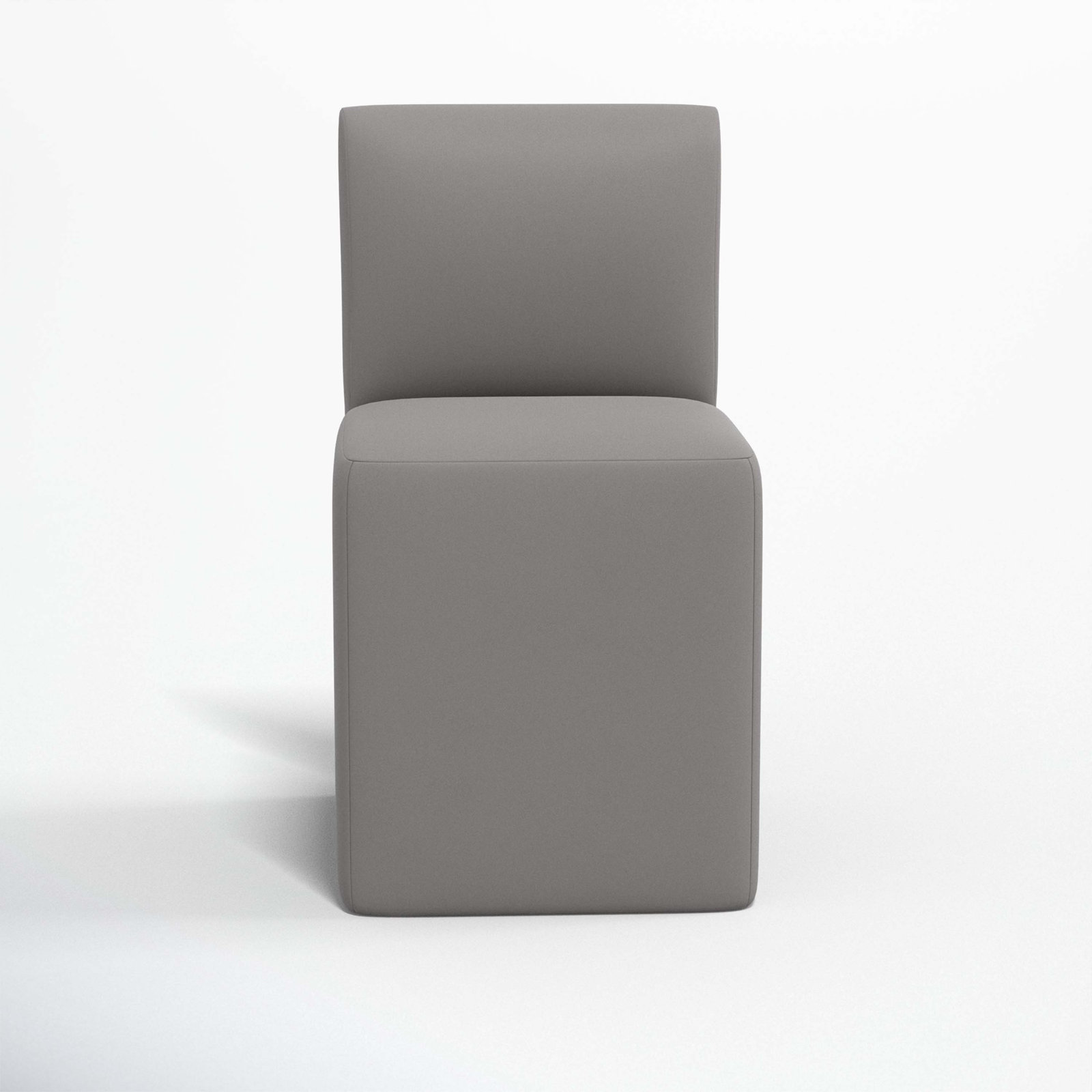 Mendy Upholstered Parsons Chair, Classic Otter Performance Velvet