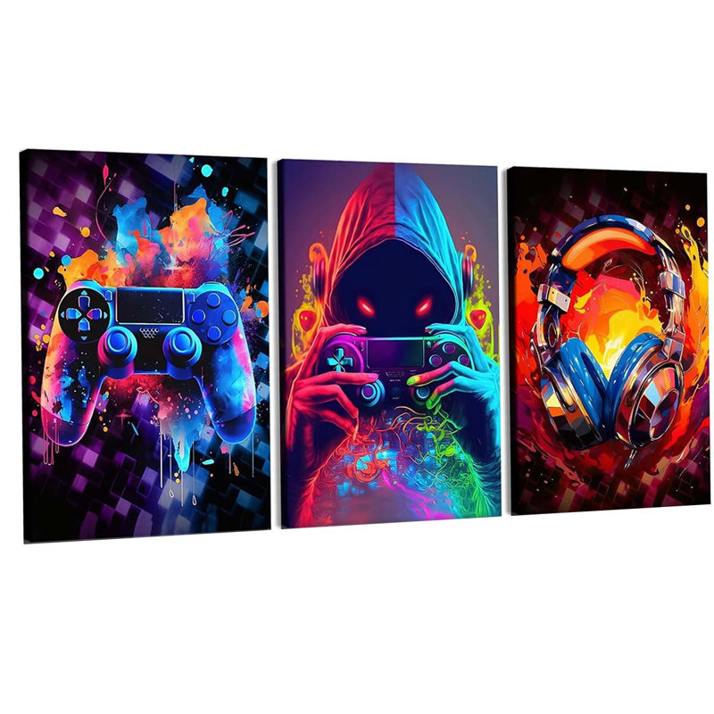 3 Piece Wrapped Canvas Print, 40 cm H x 90 cm W