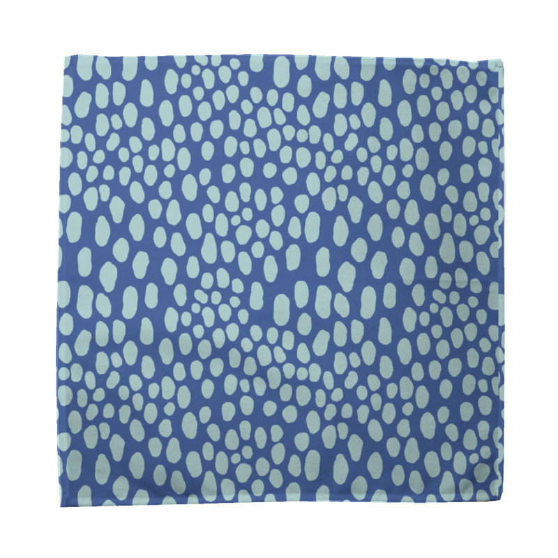 Cadi 100% Cotton Animal Print Square Napkin, Blue