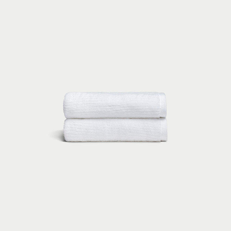 Ribbed Terry, White, Hand Towels - 2 Pack