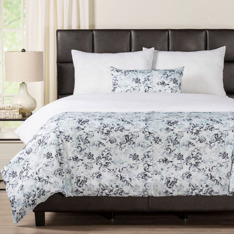 Rococo Motif Duvet Cover & Insert, Queen Duvet + 2 Queen Shams + 1 Throw Pillow