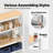 24"W Adjustable 5-Tier Shelf for Closet, Pantry & Home Office, White, 1Pack-1386889393-1386889395