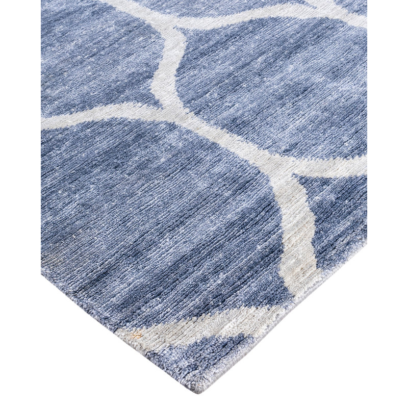 Overdyed One-of-a-Kind Rectangle 9'3" x 12'1" Hand Knotted Area Rug