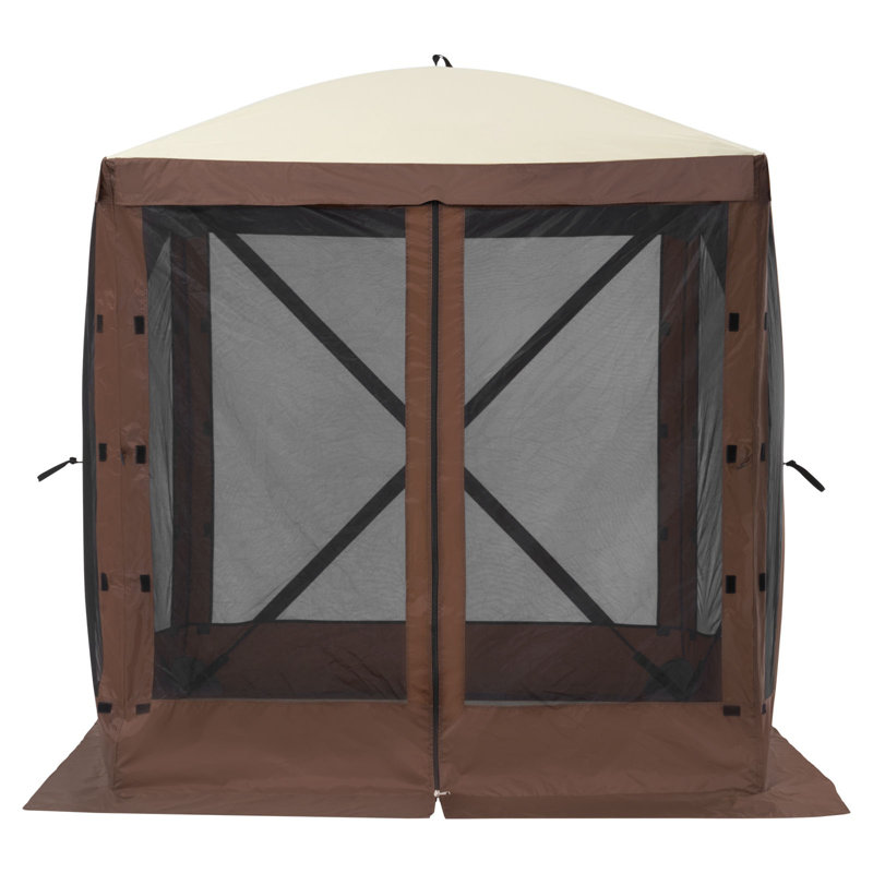 Tente pour abri de jardin Pop Up, abri de soleil avec auvent à 4 côtés avec 4 toiles d'intimité amovibles et fenêtres en maille, tente écran à installation rapide de 6 pi x 6 pi