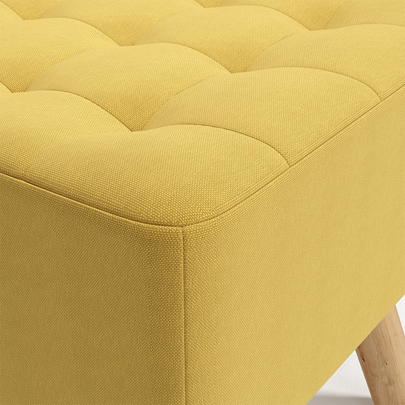 Germain Square Solid Colour Footstool Ottoman, Yellow