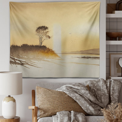 Tapisserie murale «Golden Hour Tree In The Countryside III»
