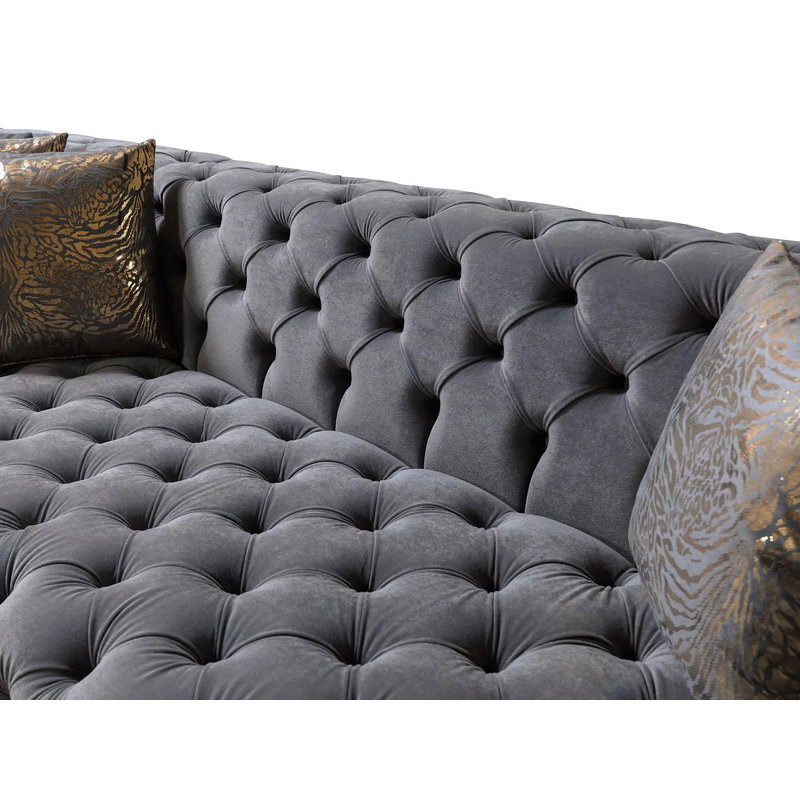 Canapé modulaire Madele, Velours gris