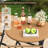 3 PCS Patio Bistro Set with Wicker Seat & Tabletop for Backyard, Garden, Balcony