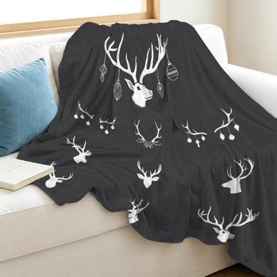 Jeté transparent en flanelle molletonnée, imprimé recto de Noël