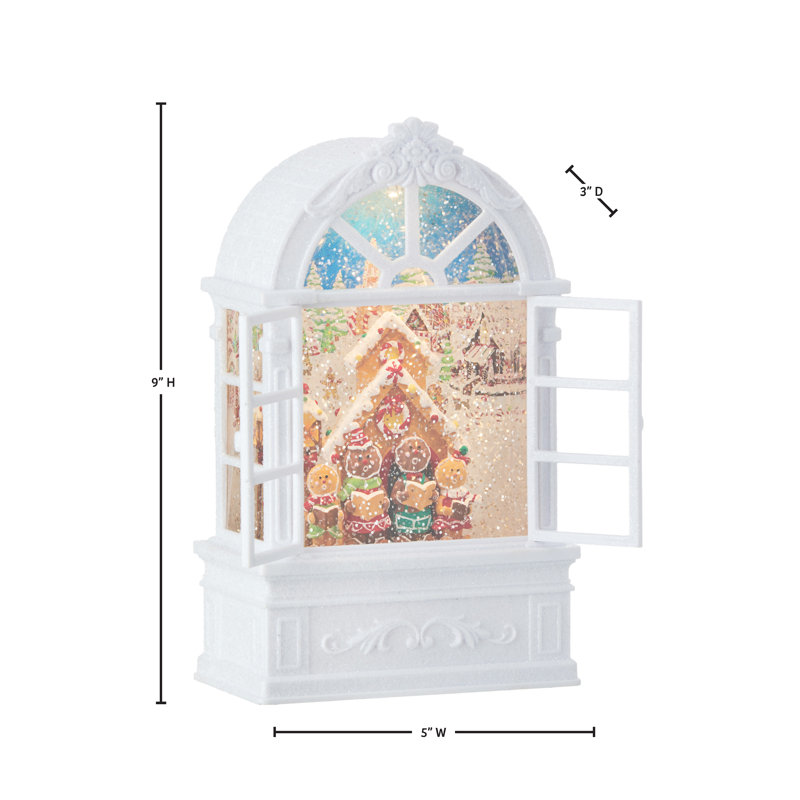 9" LED Gingerbread Arch Window Globe