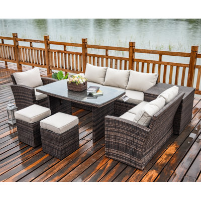 Angelica Lounge Dining 7 Piece with Cushions
