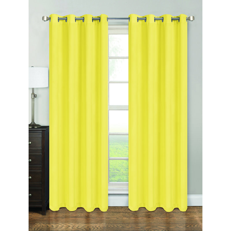 Baarde Blackout Curtain Single Panel, Yellow, 54" x 84"
