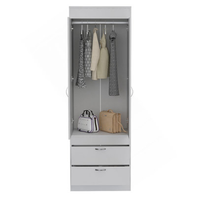 Armoire Alabama, une grande armoire, deux tiroirs